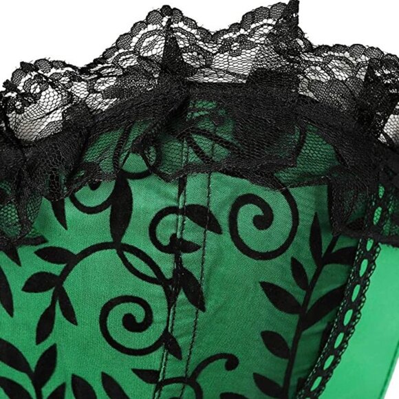 Floral Lace Overlay Trim Satin Corset Top *BRAND NEW - Picture 5 of 5